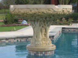 Hand Carved Lueders Limestone Fountain